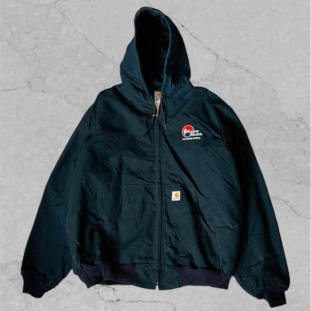Vintage carhartt black hooded zip up jacket